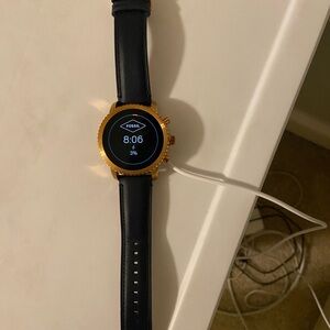 Fossil navy  and Gold Smartwatch